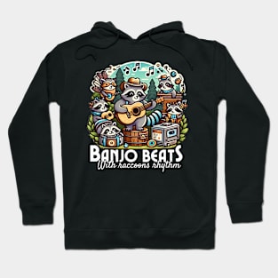 Banjo Beats with Raccoons Rhythm Hoodie